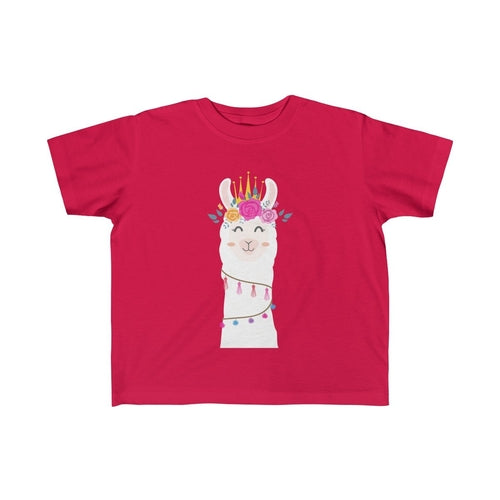 Floral Llama Girls Tee