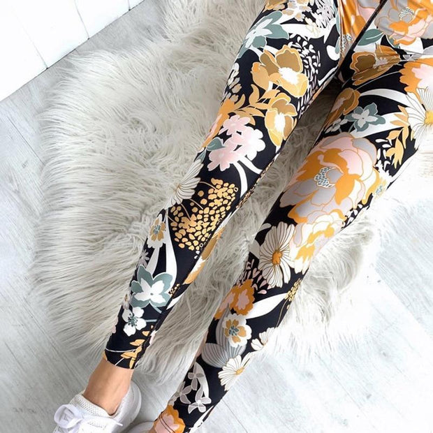 Flower Print Yoga Fitness Clothing
