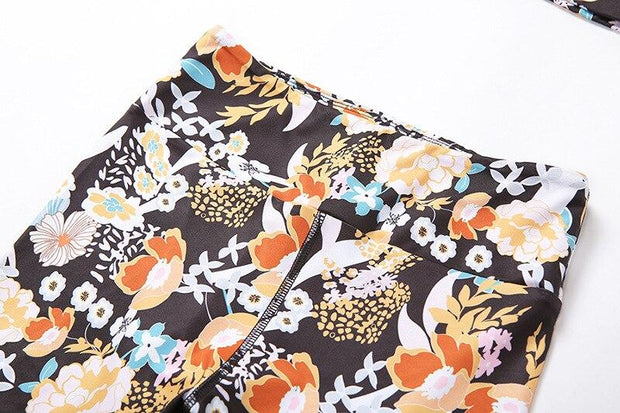 Flower Print Yoga Fitness Clothing